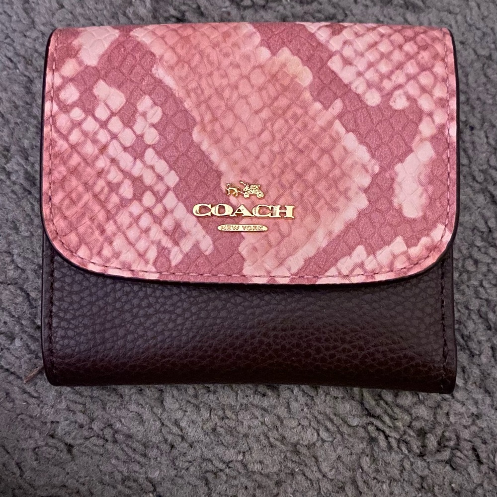 Coach Wallet Snakeskin Oxblood
